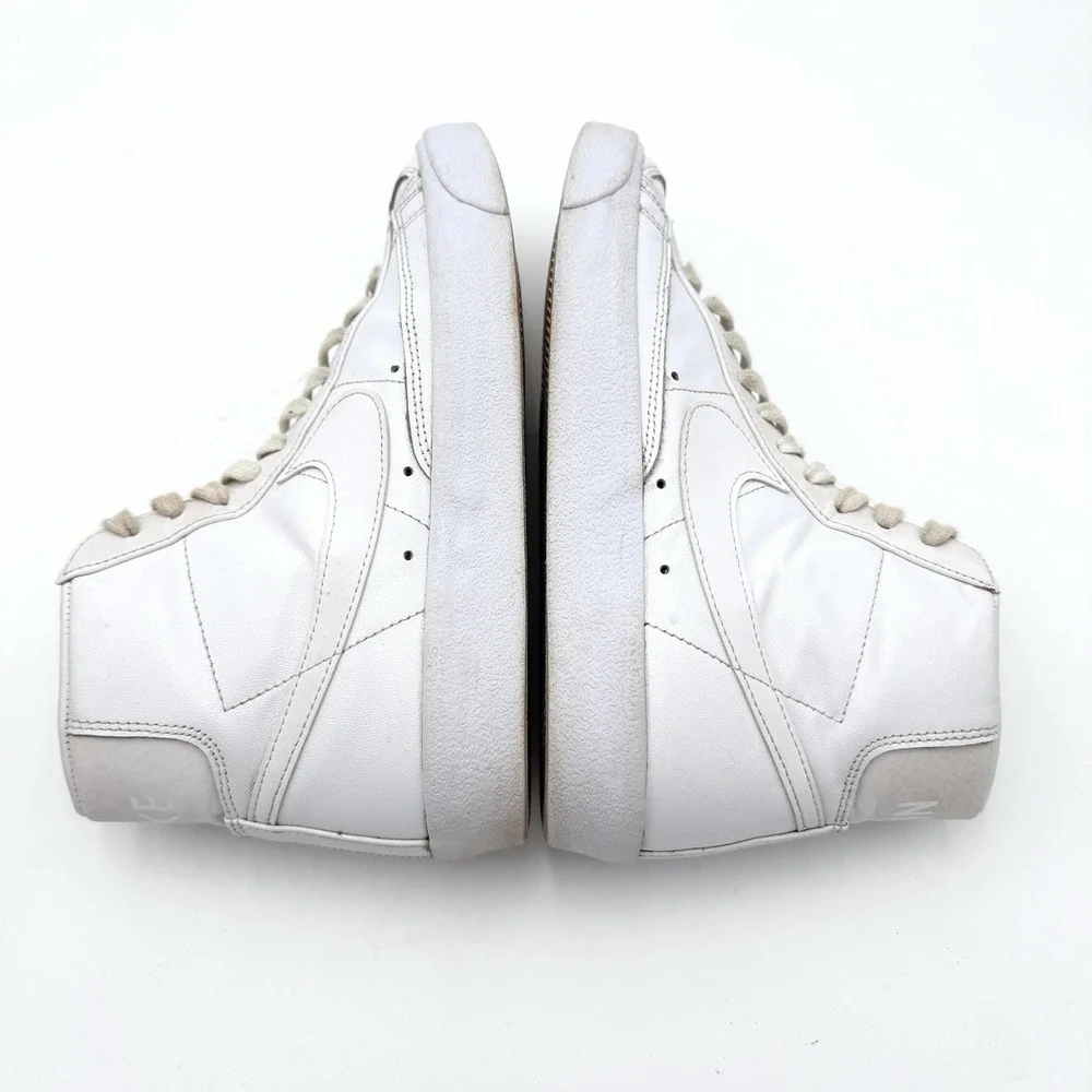 Nike Blazer Mid '77 Sneakers Womens 8‎ Triple White Leather Shoes CZ1055-117